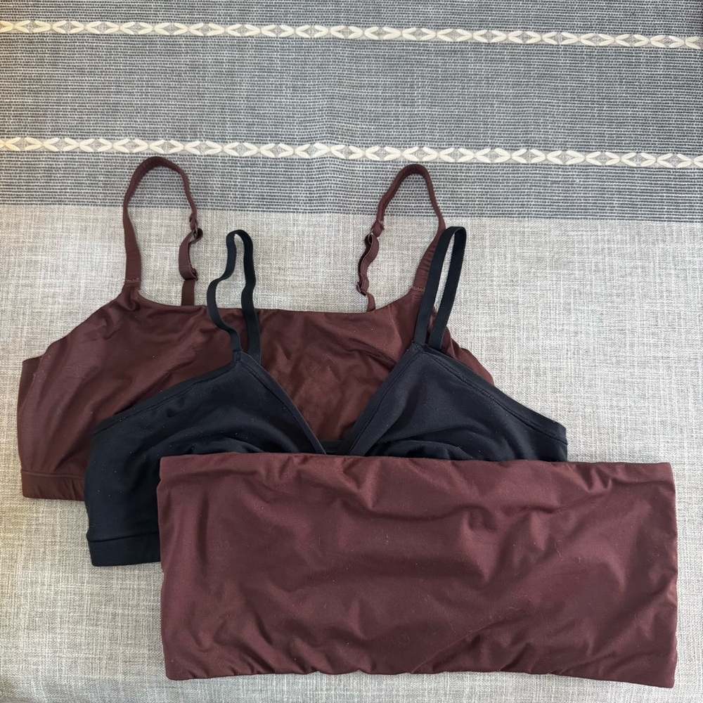 Gap Body - Bundle of 3 Bralettes - XL Black and Brown